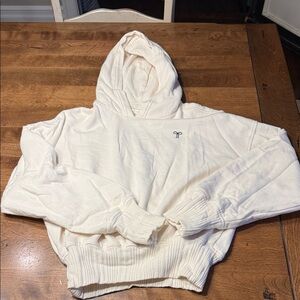 Aerie Cream Hooded Sweatshirt
